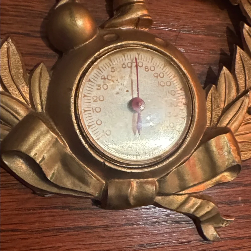 Vintage Bowling Gold Laurel Thermometer wall hanging